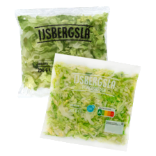 IJsbergsla,
ijsbergsla fijngesneden
of ijsbergsla melange